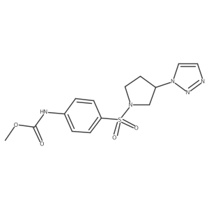 methyl (4-((3-(1H-1,2,3-triazol-1-yl)pyrrolidin-1-yl)sulfonyl)phenyl)carbamate结构式