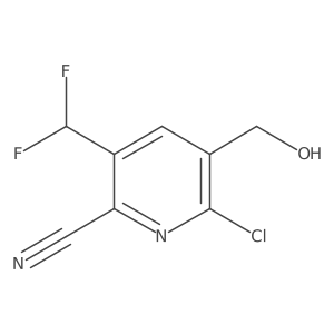 6-Chloro-3-(difluoromethyl)-5-(hydroxymethyl)picolinonitrile结构式