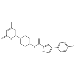 4-(4-fluorophenyl)-N-(1-(4-methyl-6-oxo-1,6-dihydropyrimidin-2-yl)piperidin-4-yl)-1H-pyrrole-2-carboxamide Structure