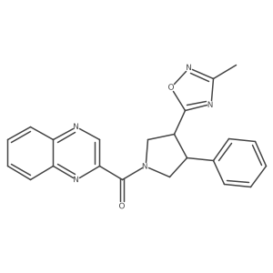 (3-(3-Methyl-1,2,4-oxadiazol-5-yl)-4-phenylpyrrolidin-1-yl)(quinoxalin-2-yl)methanone结构式