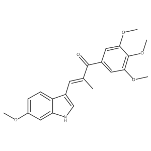 (E)-3-(6-Methoxy-1H-indol-3-yl)-2-methyl-1-(3,4,5-trimethoxyphenyl)prop-2-en-1-one结构式