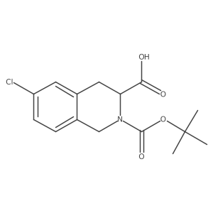 (S)-2-(Tert-butoxycarbonyl)-6-chloro-1,2,3,4-tetrahydroisoquinoline-3-carboxylic acid结构式