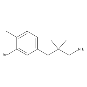3-(3-Bromo-4-methylphenyl)-2,2-dimethylpropan-1-amine结构式