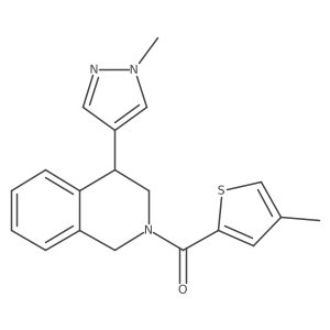 (4-(1-methyl-1H-pyrazol-4-yl)-3,4-dihydroisoquinolin-2(1H)-yl)(4-methylthiophen-2-yl)methanone结构式