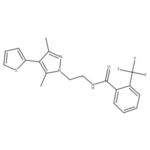 N-(2-(3,5-dimethyl-4-(thiophen-2-yl)-1H-pyrazol-1-yl)ethyl)-2-(trifluoromethyl)benzamide Structure