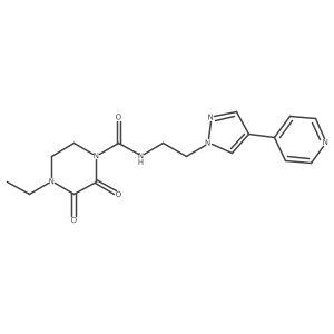 4-ethyl-2,3-dioxo-N-{2-[4-(pyridin-4-yl)-1H-pyrazol-1-yl]ethyl}piperazine-1-carboxamide结构式