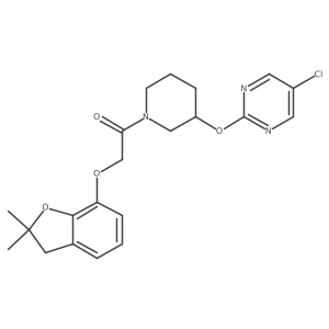 1-(3-((5-Chloropyrimidin-2-yl)oxy)piperidin-1-yl)-2-((2,2-dimethyl-2,3-dihydrobenzofuran-7-yl)oxy)ethanone结构式