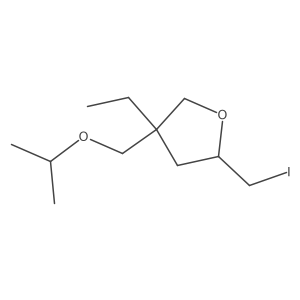 4-Ethyl-2-(iodomethyl)-4-[(propan-2-yloxy)methyl]oxolane结构式