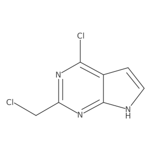 4-chloro-2-(chloromethyl)-7H-pyrrolo[2,3-d]pyrimidine结构式