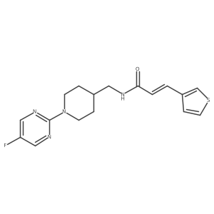 (2E)-N-{[1-(5-fluoropyrimidin-2-yl)piperidin-4-yl]methyl}-3-(thiophen-3-yl)prop-2-enamide Structure