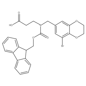 3-{[(8-bromo-2,3-dihydro-1,4-benzodioxin-6-yl)methyl]({[(9H-fluoren-9-yl)methoxy]carbonyl})amino}propanoic acid结构式
