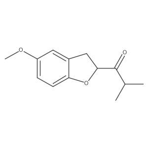 1-(5-Methoxy-2,3-dihydro-1-benzofuran-2-yl)-2-methylpropan-1-one结构式