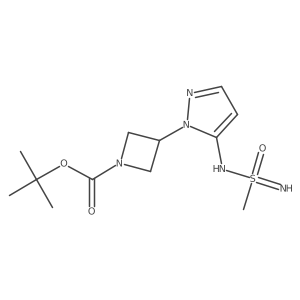 tert-butyl 3-(5-methanesulfonoimidamido-1H-pyrazol-1-yl)azetidine-1-carboxylate结构式