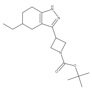 tert-butyl 3-(5-ethyl-4,5,6,7-tetrahydro-1H-indazol-3-yl)azetidine-1-carboxylate结构式