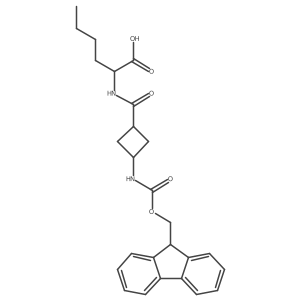 (2S)-2-{[(1rs,3rs)-3-({[(9H-fluoren-9-yl)methoxy]carbonyl}amino)cyclobutyl]formamido}hexanoic acid结构式