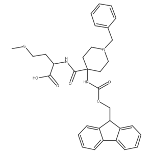 (2R)-2-{[1-benzyl-4-({[(9H-fluoren-9-yl)methoxy]carbonyl}amino)piperidin-4-yl]formamido}-4-(methylsulfanyl)butanoic acid结构式