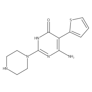 6-Amino-2-(piperazin-1-yl)-5-(thiophen-2-yl)-3,4-dihydropyrimidin-4-one Structure