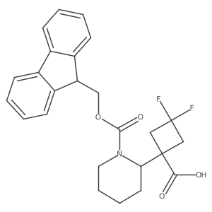 1-{1-[(9H-fluoren-9-ylmethoxy)carbonyl]piperidin-2-yl}-3,3-difluorocyclobutane-1-carboxylic acid结构式