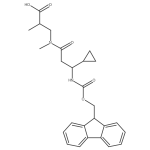 3-[3-cyclopropyl-3-({[(9H-fluoren-9-yl)methoxy]carbonyl}amino)-N-methylpropanamido]-2-methylpropanoic acid结构式