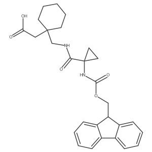 2-[1-({[1-({[(9H-fluoren-9-yl)methoxy]carbonyl}amino)cyclopropyl]formamido}methyl)cyclohexyl]acetic acid Structure