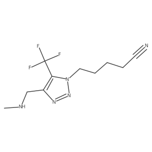 5-{4-[(methylamino)methyl]-5-(trifluoromethyl)-1H-1,2,3-triazol-1-yl}pentanenitrile结构式