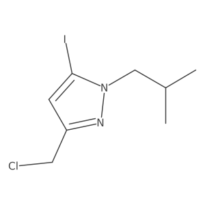 3-(Chloromethyl)-5-iodo-1-(2-methylpropyl)pyrazole结构式