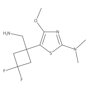 5-[1-(aminomethyl)-3,3-difluorocyclobutyl]-4-methoxy-N,N-dimethyl-1,3-thiazol-2-amine Structure