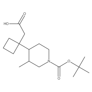 2-(1-{1-[(Tert-butoxy)carbonyl]-3-methylpiperidin-4-yl}cyclobutyl)acetic acid Structure