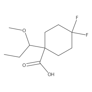4,4-Difluoro-1-(1-methoxypropyl)cyclohexane-1-carboxylic acid Structure