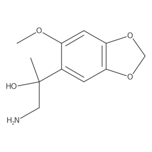 1-Amino-2-(6-methoxy-1,3-dioxaindan-5-yl)propan-2-ol结构式