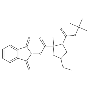 1-tert-butyl 2-(1,3-dioxo-2,3-dihydro-1H-isoindol-2-yl) 4-methoxy-2-methylpyrrolidine-1,2-dicarboxylate结构式