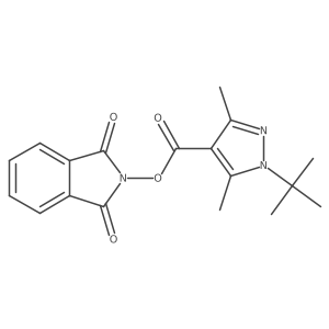 1,3-dioxo-2,3-dihydro-1H-isoindol-2-yl 1-tert-butyl-3,5-dimethyl-1H-pyrazole-4-carboxylate结构式