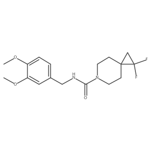 N-(3,4-dimethoxybenzyl)-1,1-difluoro-6-azaspiro[2.5]octane-6-carboxamide结构式