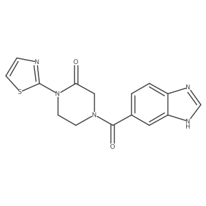 4-(1H-benzo[d]imidazole-5-carbonyl)-1-(thiazol-2-yl)piperazin-2-one结构式