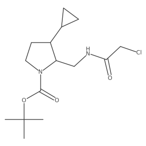Tert-butyl 2-[(2-chloroacetamido)methyl]-3-cyclopropylpyrrolidine-1-carboxylate结构式
