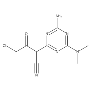 2-[4-Amino-6-(dimethylamino)-1,3,5-triazin-2-yl]-4-chloro-3-oxobutanenitrile结构式