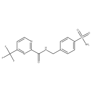 N-[(4-sulfamoylphenyl)methyl]-4-(trifluoromethyl)pyrimidine-2-carboxamide结构式