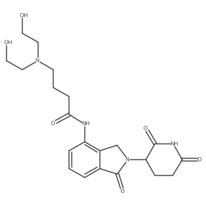 4-[bis(2-hydroxyethyl)amino]-N-[2-(2,6-dioxo-3-piperidyl)-1-oxo-isoindolin-4-yl]butanamide结构式
