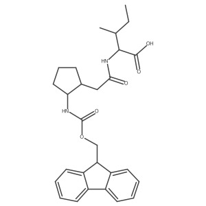 (2S)-2-{2-[(1RS,2SR)-2-({[(9H-fluoren-9-yl)methoxy]carbonyl}amino)cyclopentyl]acetamido}-3-methylpentanoic acid Structure