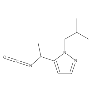 5-(1-isocyanatoethyl)-1-(2-methylpropyl)-1H-pyrazole结构式