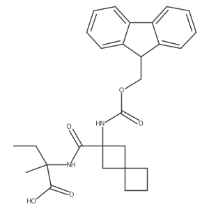 2-{[2-({[(9H-fluoren-9-yl)methoxy]carbonyl}amino)spiro[3.3]heptan-2-yl]formamido}-2-methylbutanoic acid结构式