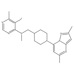 N-[(1-{2,5-dimethylpyrazolo[1,5-a]pyrimidin-7-yl}piperidin-4-yl)methyl]-5-fluoro-N,6-dimethylpyrimidin-4-amine Structure