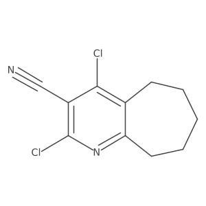 2,4-Dichloro-6,7,8,9-tetrahydro-5H-cyclohepta[b]pyridine-3-carbonitrile结构式