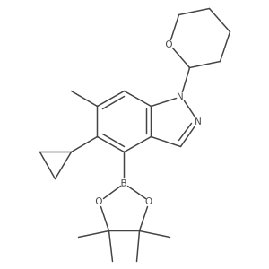 5-Cyclopropyl-6-methyl-1-(tetrahydro-2H-pyran-2-yl)-4-(4,4,5,5-tetramethyl-1,3,2-dioxaborolan-2-yl)-1H-indazole结构式