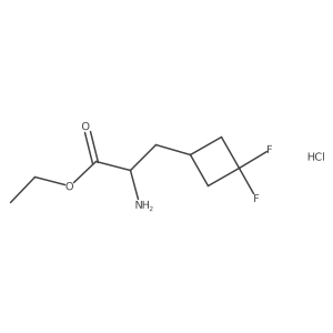 Ethyl2-amino-3-(3,3-difluorocyclobutyl)propanoatehydrochloride Structure