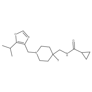 N-[(4-fluoro-1-{[5-(propan-2-yl)-1,3-oxazol-4-yl]methyl}piperidin-4-yl)methyl]cyclopropanecarboxamide Structure