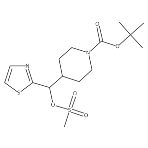 Tert-butyl 4-(((methylsulfonyl)oxy)(thiazol-2-yl)methyl)piperidine-1-carboxylate结构式