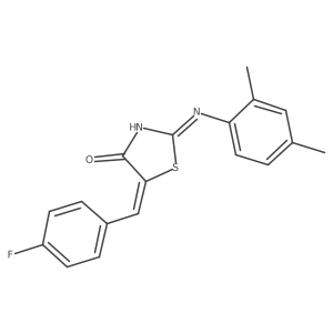 (2E,5Z)-2-[(2,4-dimethylphenyl)imino]-5-(4-fluorobenzylidene)-2,5-dihydro-1,3-thiazol-4-ol结构式