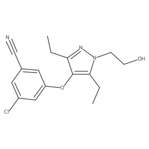 3-Chloro-5-[3,5-diethyl-1-(2-hydroxyethyl)pyrazol-4-yl]oxy-benzonitrile Structure