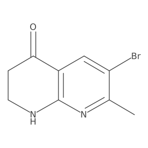6-bromo-7-methyl-2,3-dihydro-1H-1,8-naphthyridin-4-one结构式